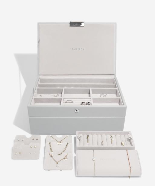 Pebble Grey Classic Jewellery Box Set of 2 With Accessories