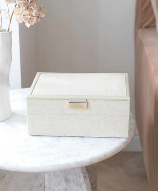 Oatmeal & Linen Classic Jewellery Box Set of 2 With Accessories
