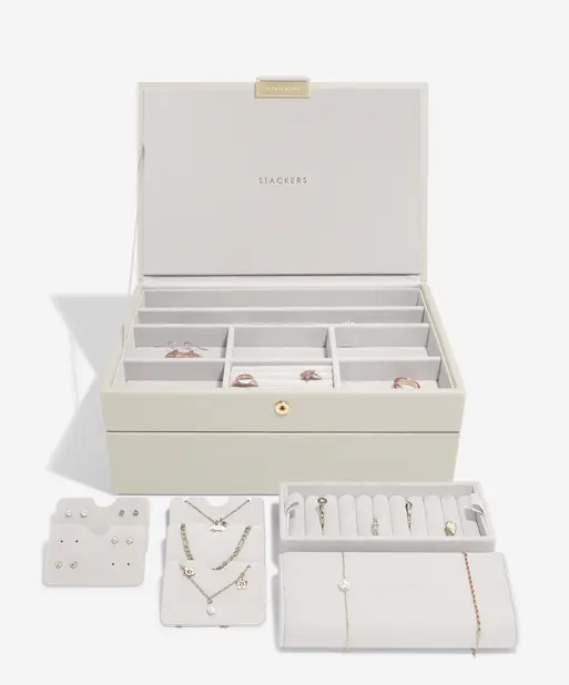 Oatmeal Classic Jewellery Box Set of 2 With Accessories