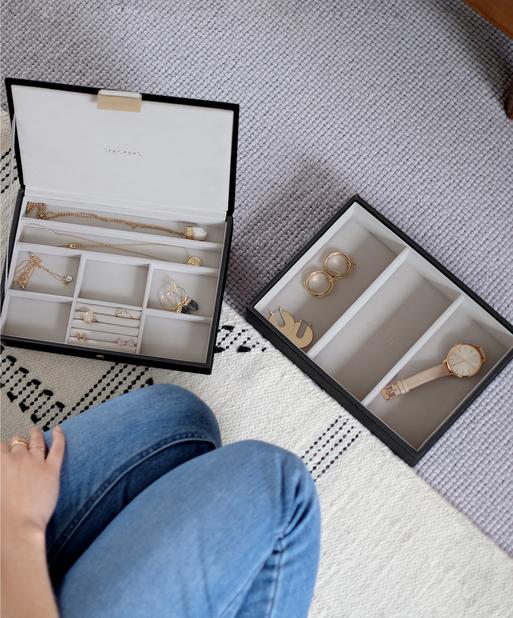 Black Classic Jewellery Box Set of 2 With Accessories