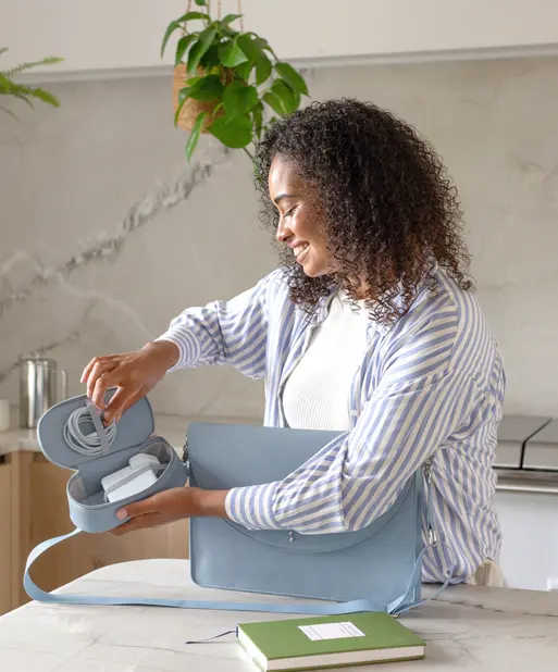 Dusky Blue Sleek Laptop & Clip on Cable Tidy Set