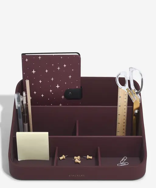 Garnet Red Desk Organiser