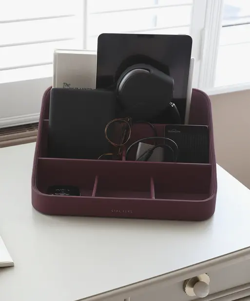 Garnet Red Desk Organiser