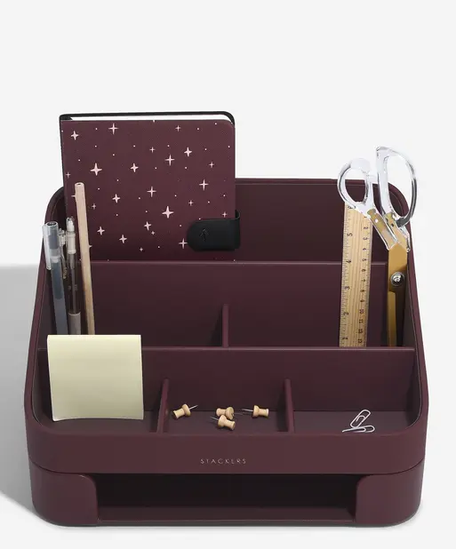 Garnet Red Desk Organiser Set
