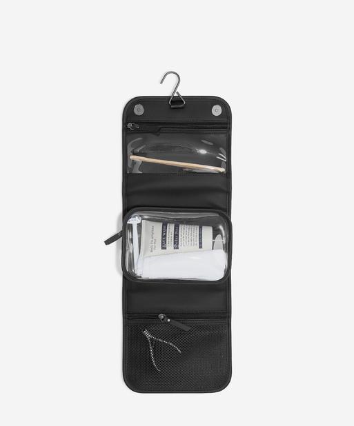 Black Fluted Small Hanging Washbag
