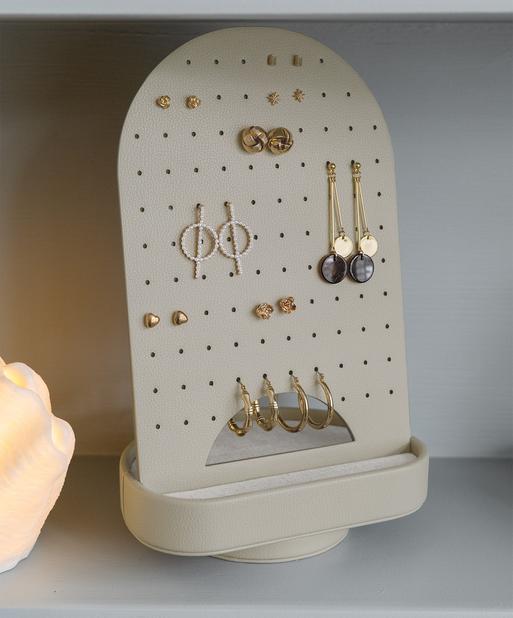 Oatmeal & Linen Rotating Earring Organiser