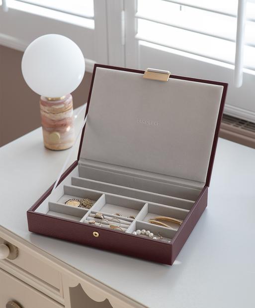 Burgundy Classic Jewellery Box Lid