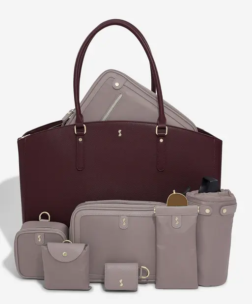 Burgundy Work Tote & Accessories Set