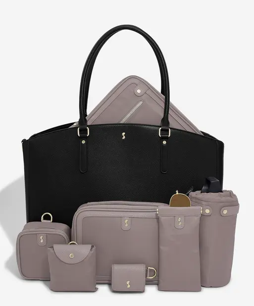 Black Work Tote & Accessories Set