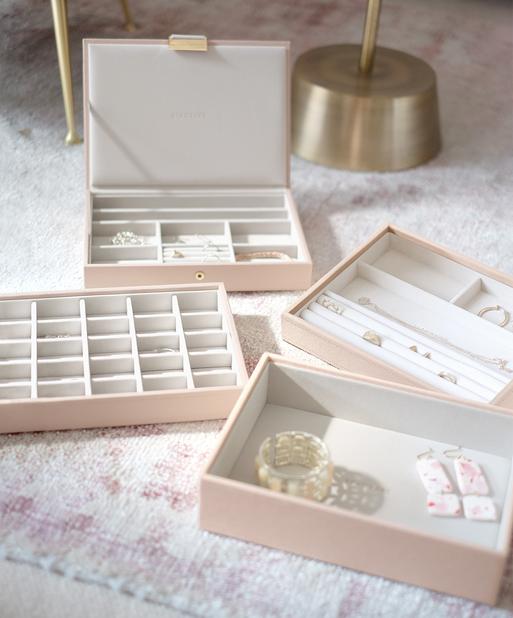 Blush Raffia Classic Jewellery Box Set of 4