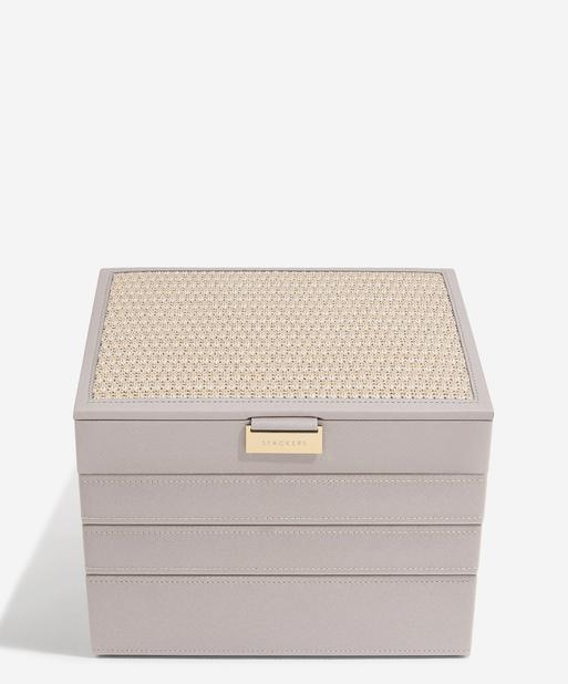 Taupe Raffia Classic Jewellery Box Set of 4