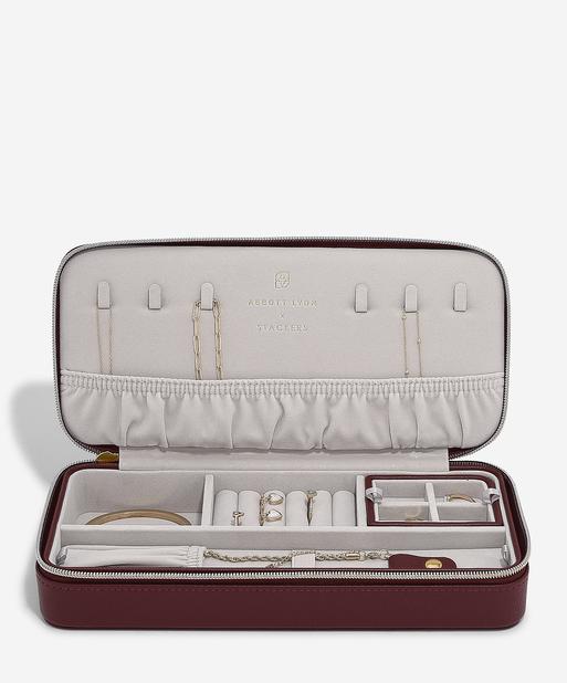 Abbott Lyon X Stackers Burgundy Zipped Jewellery Box