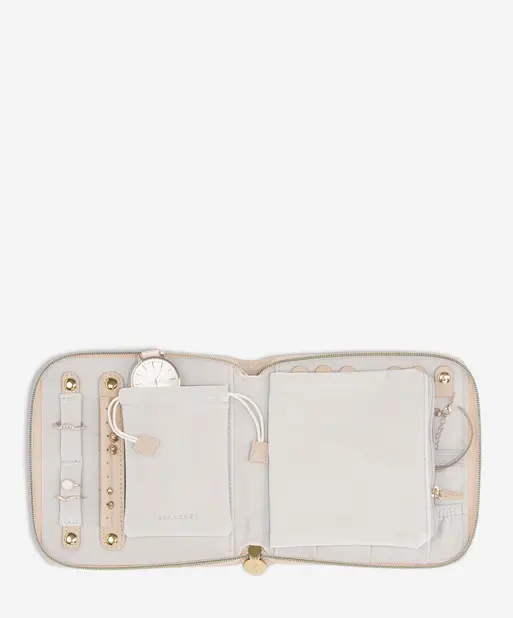 Blush Raffia Square Jewellery Roll 