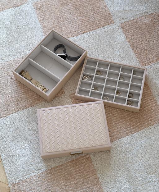 Blush Woven Classic Jewellery Box Set of 3 