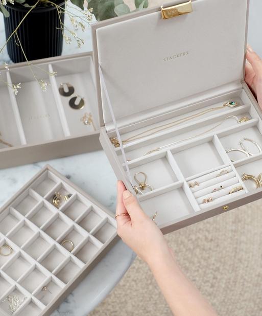 Taupe Woven Classic Jewellery Box Set of 3 