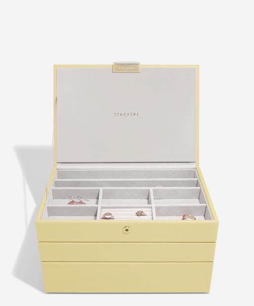 Butter Yellow Classic Jewellery Box Set of 3