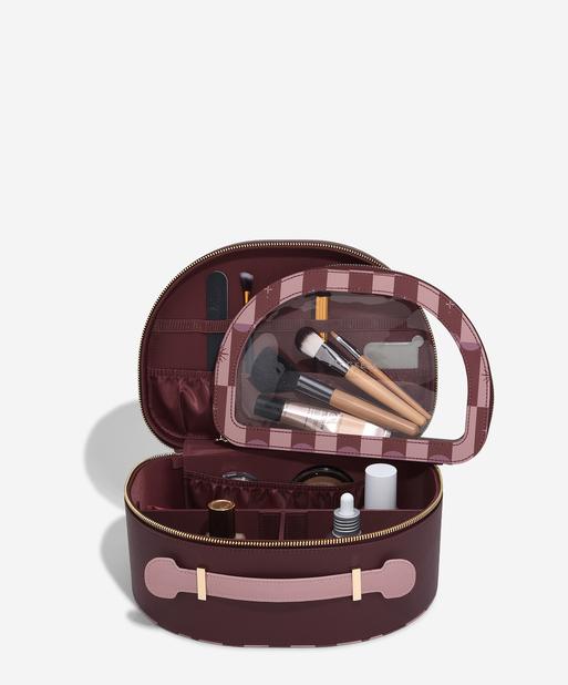 Burgundy Chequered Star Vanity Case