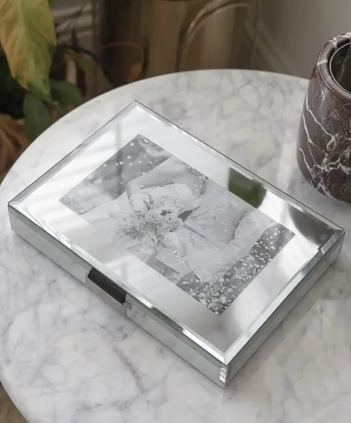 Mirror Glass Photo Jewellery Lid