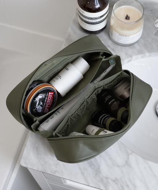 Olive Green Expanding Washbag