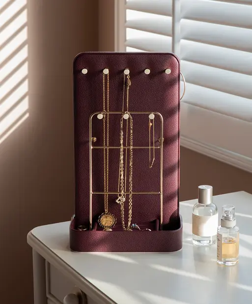 Burgundy All-In-One Jewellery Stand