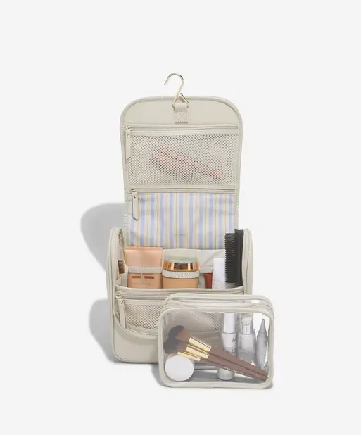 Oatmeal & Blue Hanging Washbag