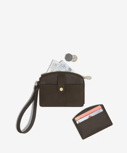 Brown Suedette Small Purse