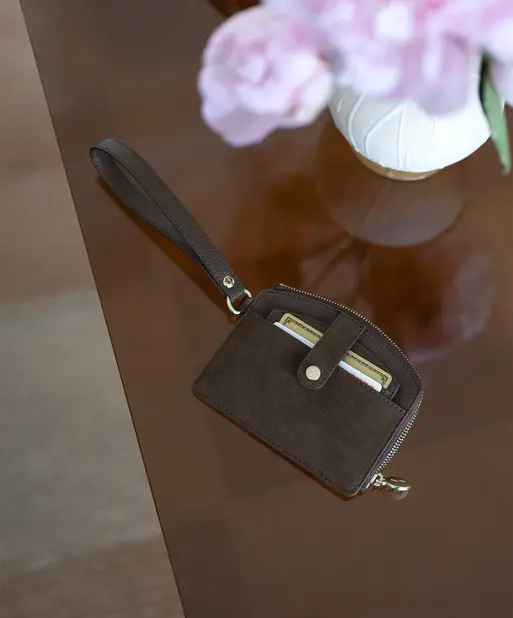 Brown Suedette Small Purse