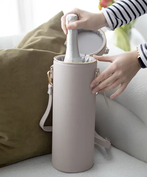 Taupe Champagne Bottle Bag
