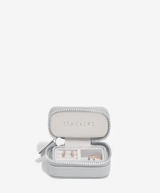 Pebble Grey Petite Zipped Jewellery Box