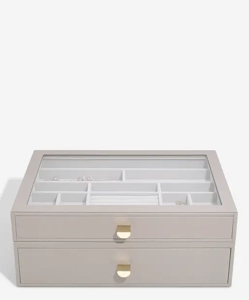 Taupe Supersize Jewellery Display Box Set of 2