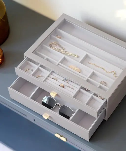Taupe Supersize Jewellery Display Box Set of 2