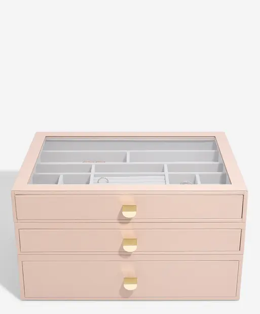 Blush Pink Supersize Display Jewellery Box Set of 3