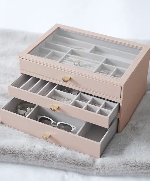 Blush Pink Supersize Display Jewellery Box Set of 3