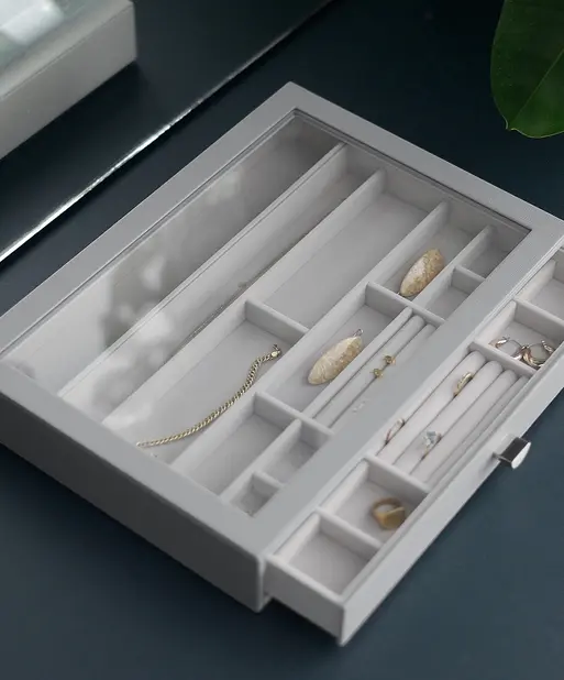 Pebble Grey Supersize Jewellery Box Display Drawer