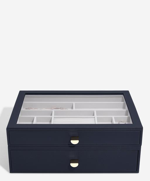 Navy Blue Supersize Display Jewellery Box Set of 2