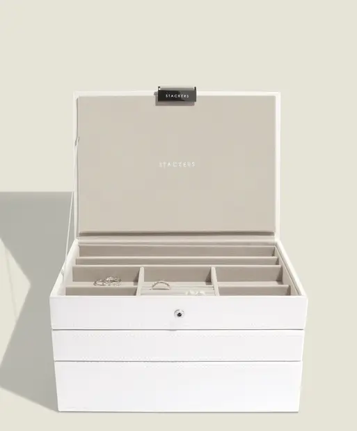 White Classic Jewellery Box Set of 3