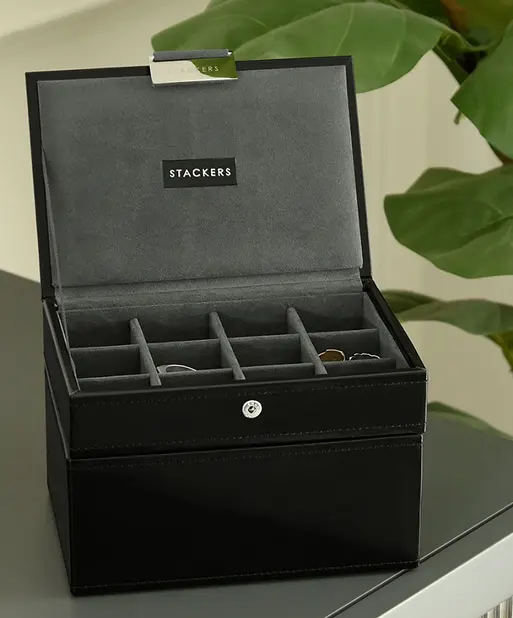 Black Cufflink & Watch Box