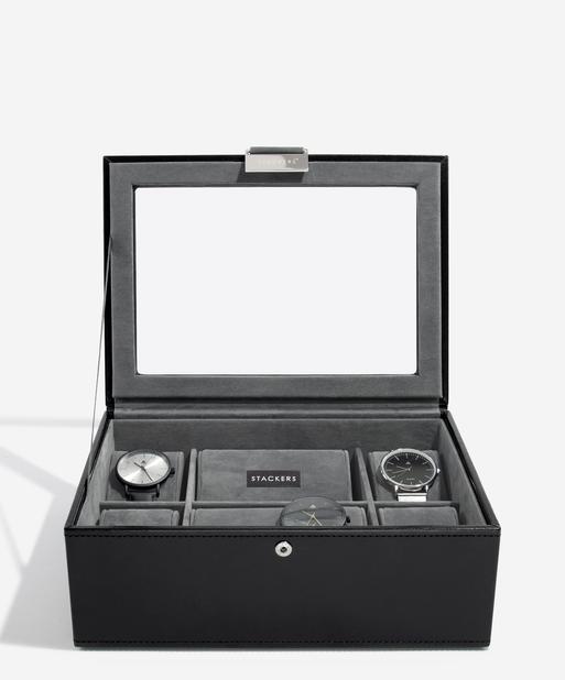 Black 8 Piece Watch Box