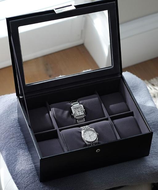 Black 8 Piece Watch Box