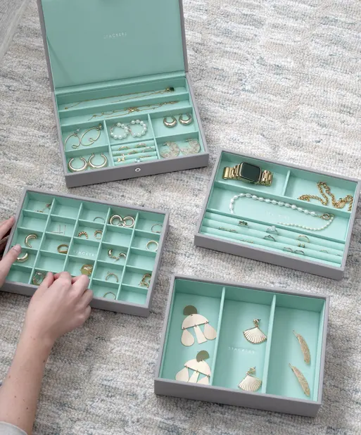 Grey Mint Classic Jewellery Box Set of 4