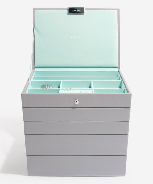 Grey with Mint Classic Jewellery Box Set of 5
