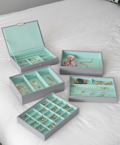 Grey with Mint Classic Jewellery Box Set of 5