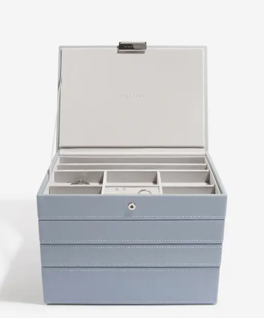 Dusky Blue Classic Jewellery Box Set of 4