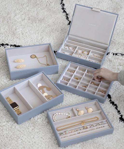 Dusky Blue Classic Jewellery Box Set of 5