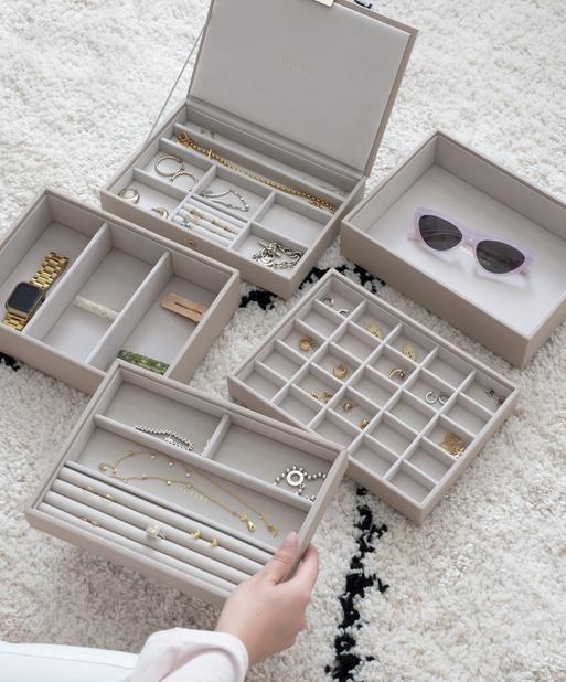 Taupe Classic Jewellery Box Set of 5