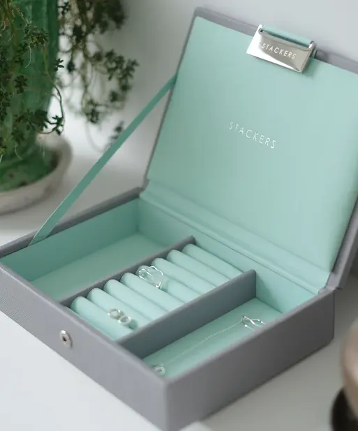 Grey Mint Mini Jewellery Box Lid