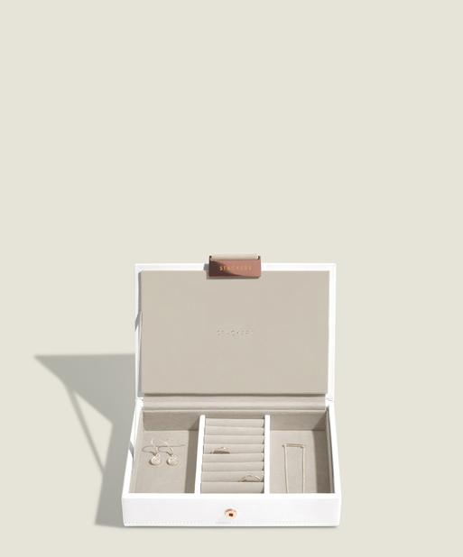 White & Rose Gold Mini Jewellery Box Lid