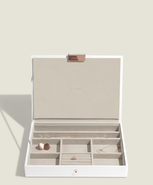 White & Rose Gold Classic Jewellery Box Lid