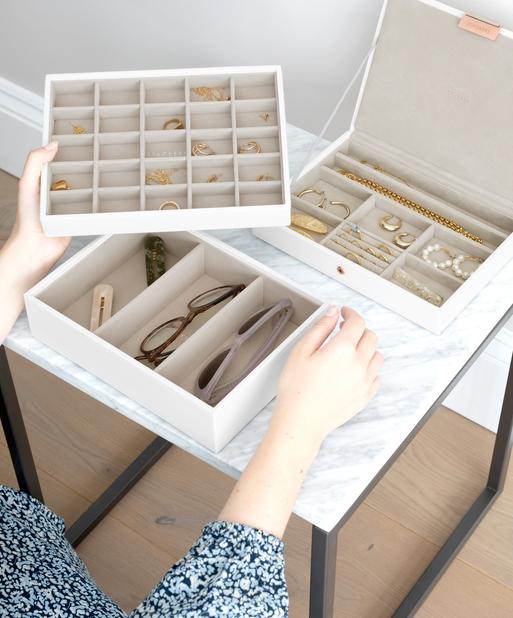White & Rose Gold Classic Jewellery Box Set of 3