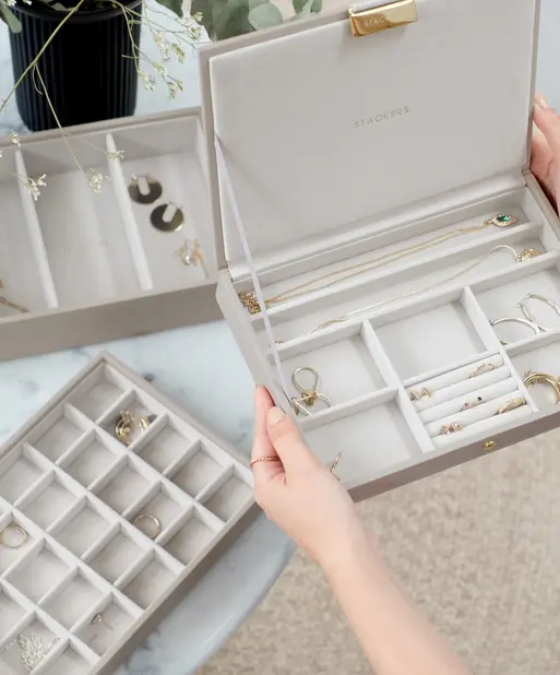 Taupe Classic Jewellery Box Set of 3